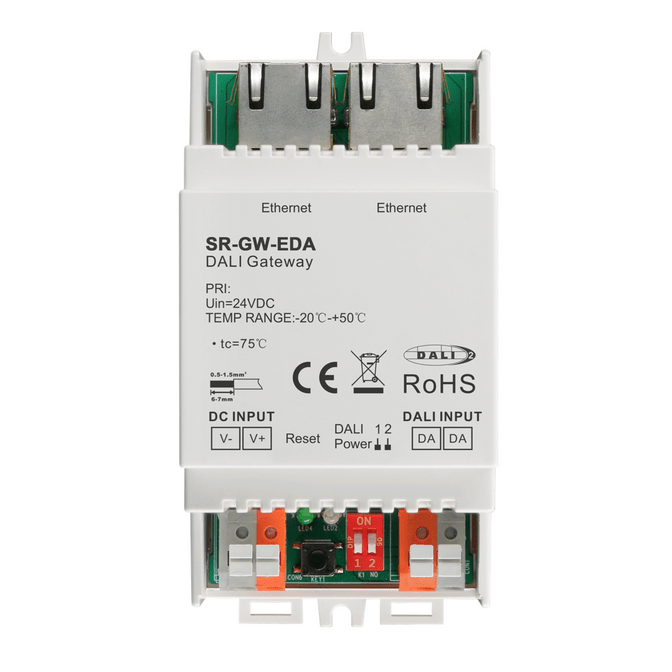 SR-GW-EDA Шлюз для управления устройствами DALI по локальной сети Встроенный блок питания DALI Купить SR-GW-EDA