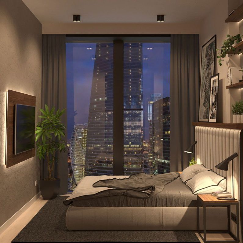 Дизайн интерьера спальни в Neva Towers Москва-Сити