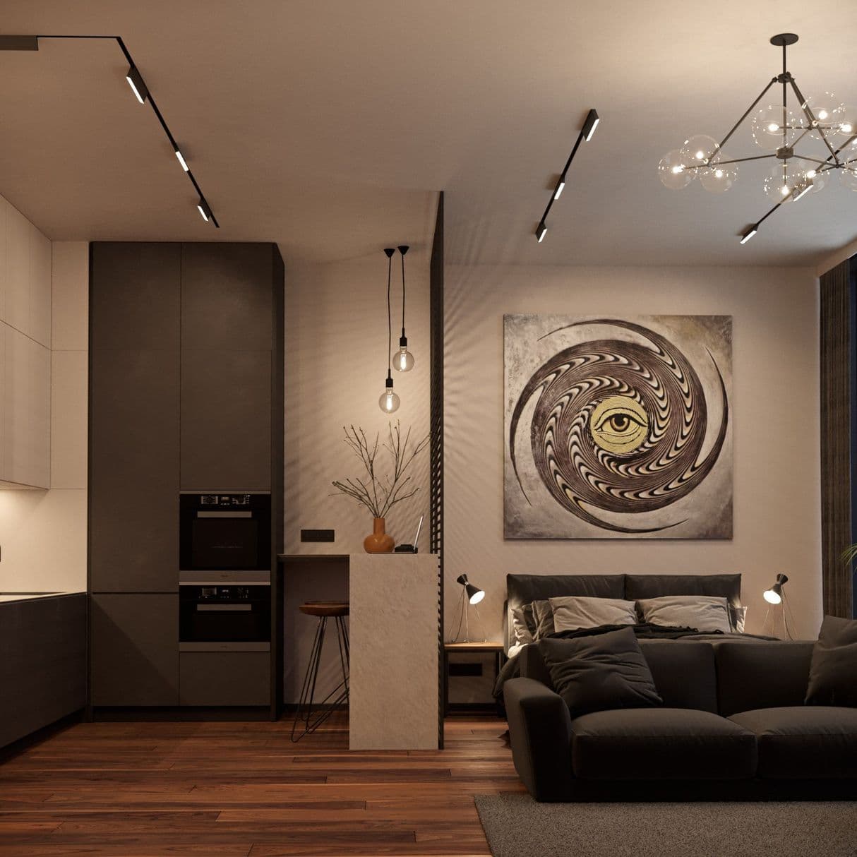 Дизайн интерьера студии в Neva Towers Москва-Сити
