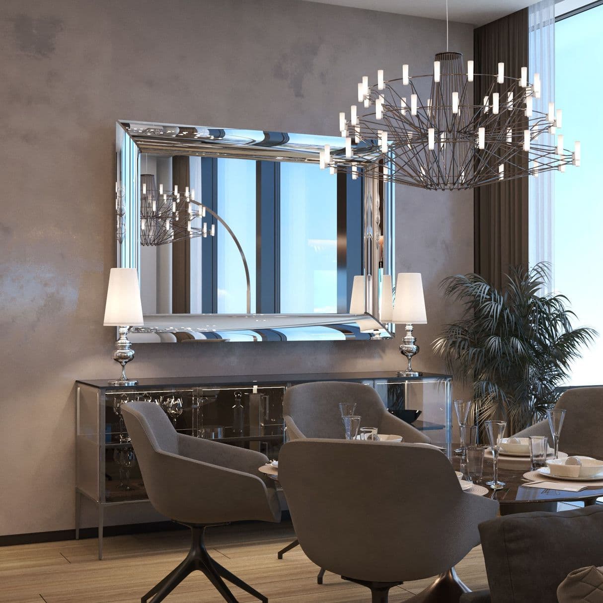 Дизайн интерьера гостиной в Neva Towers Москва-Сити