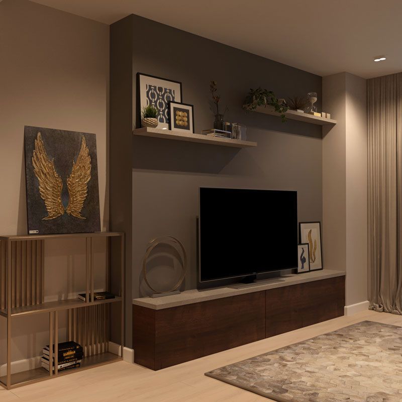 Дизайн интерьера гостиной в Neva Towers Москва-Сити