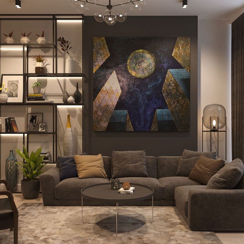 Дизайн интерьера гостиной в Neva Towers Москва-Сити