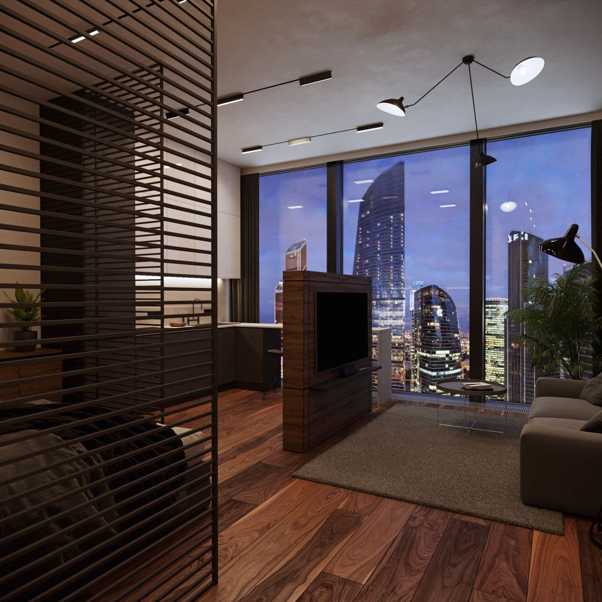 Дизайн интерьера студии в Neva Towers Москва-Сити