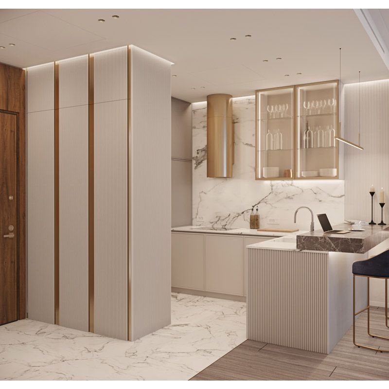 Дизайн интерьера кухни в Neva Towers Москва-Сити