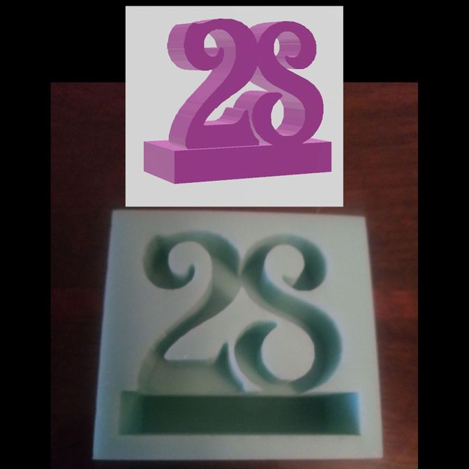 3d Модель  и силиконовая форма свечи 28