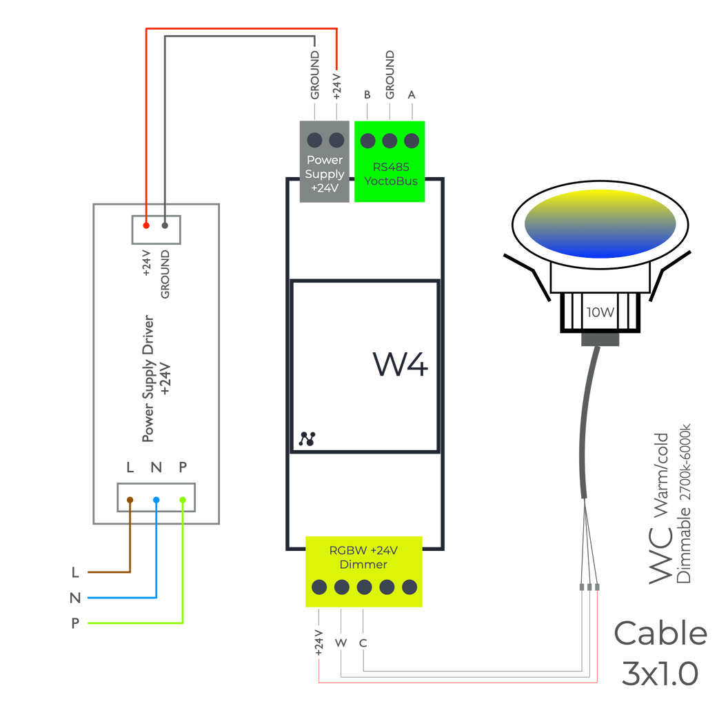 Купить LED светильник Cold/Warm с COB матрицей на 24v