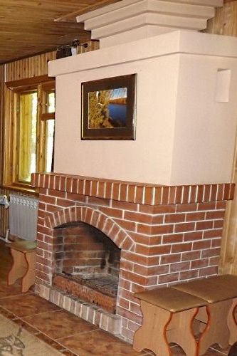 Кирпичный камин в частном доме в Домодедово