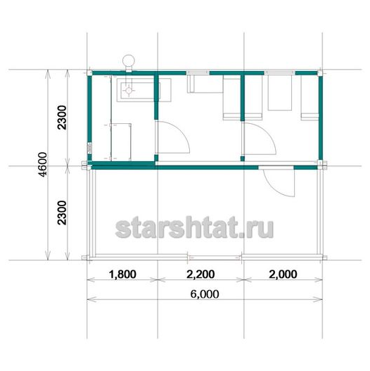 Купить Модульная баня 3 - 4.6х6