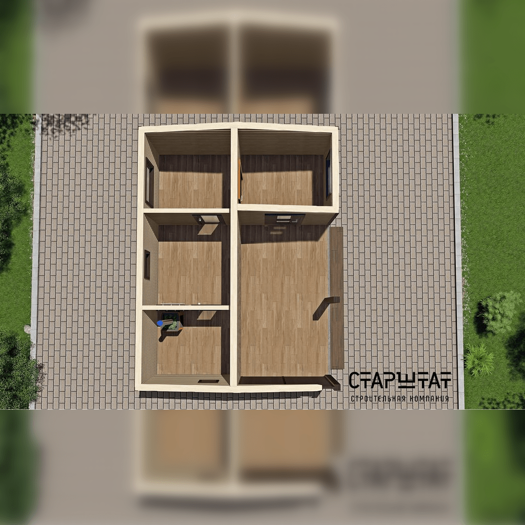 Купить Модульная баня 8 - 4.6х6