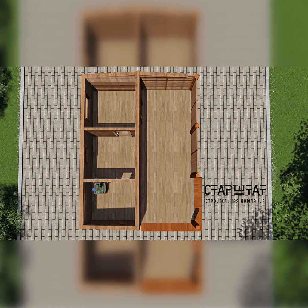 Купить Модульная баня 9 - 4.6х6