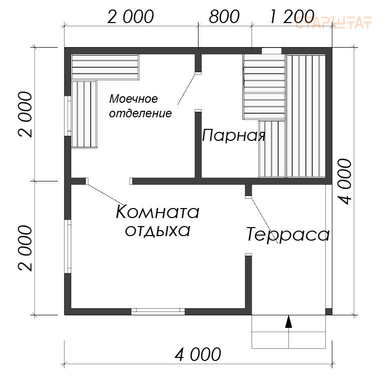Купить Баня 27 - 4х4