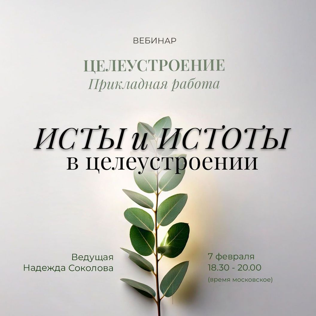 Купить Вебинар "Исты и Истоты в целеустроении"