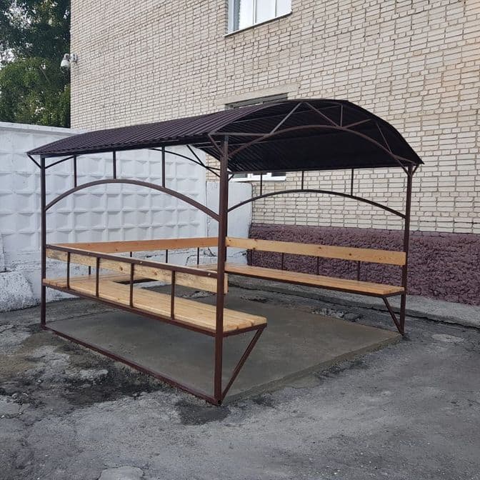 Готовые работы беседок, навесов, заборов, теплиц, автомоек и др сооружений из профнастила «Локопласт»