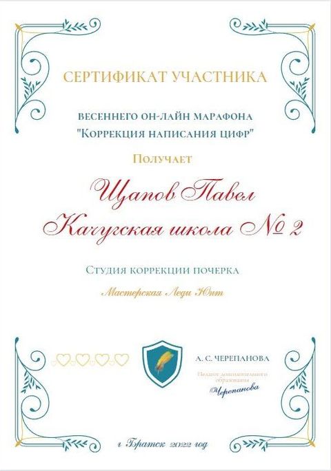 Сертификаты участников