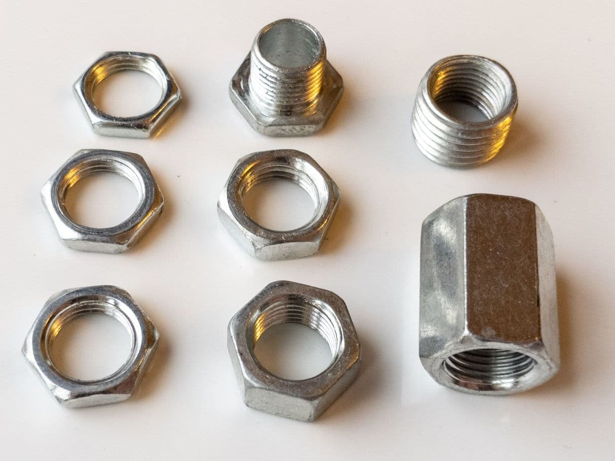 Гайки M10x1 и 1/8 IP-27, переходник  c 1/8 IP-27 на 1/4 IP-18