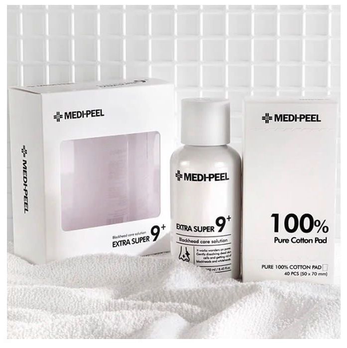 Купить MEDI-PEEL EXTRA SUPER 9+ COTTON PAD (250ML) ОЧИЩАЮЩЕЕ СРЕДСТВО ДЛЯ УДАЛЕНИЯ ЧЕРНЫХ ТОЧЕК