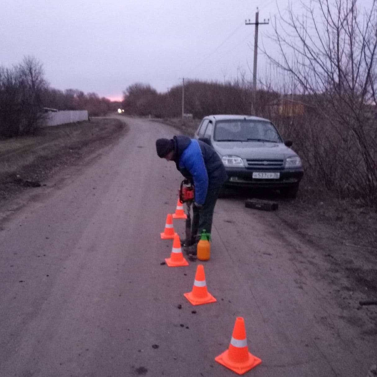 отбор керна асфальта
