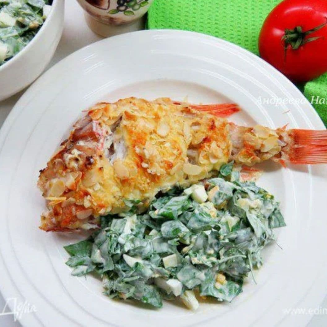 Купить Морской окунь под сметанным соусом