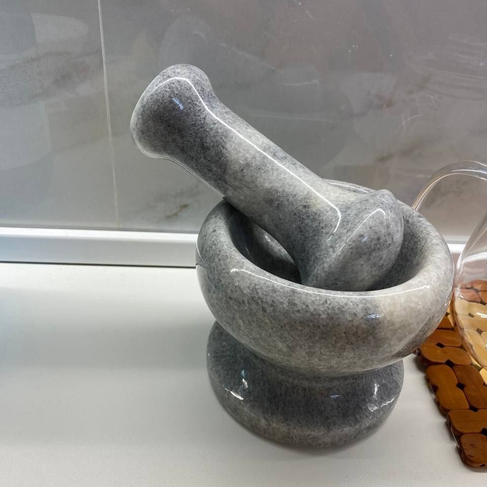 Купить Ступка с пестиком для измельчения из мрамора	