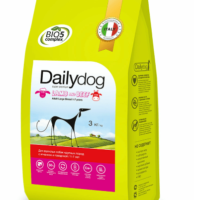 Купить Dailydog ADULT LARGE BREED Lamb and Beef 3кг - корм для взрослых собак крупных пород с ягненком и говядиной 3кг			