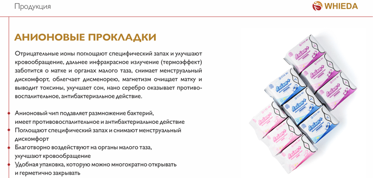анионовые прокладки whieda