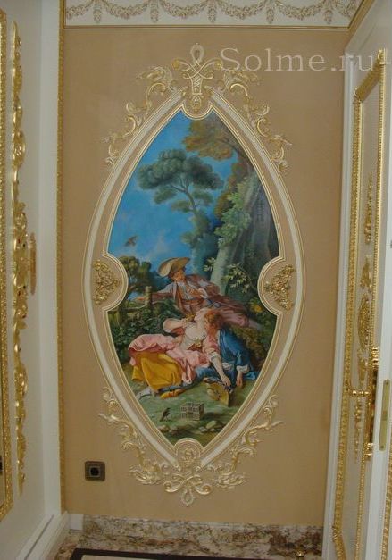 роспись на стене копия картины Ф. Буше