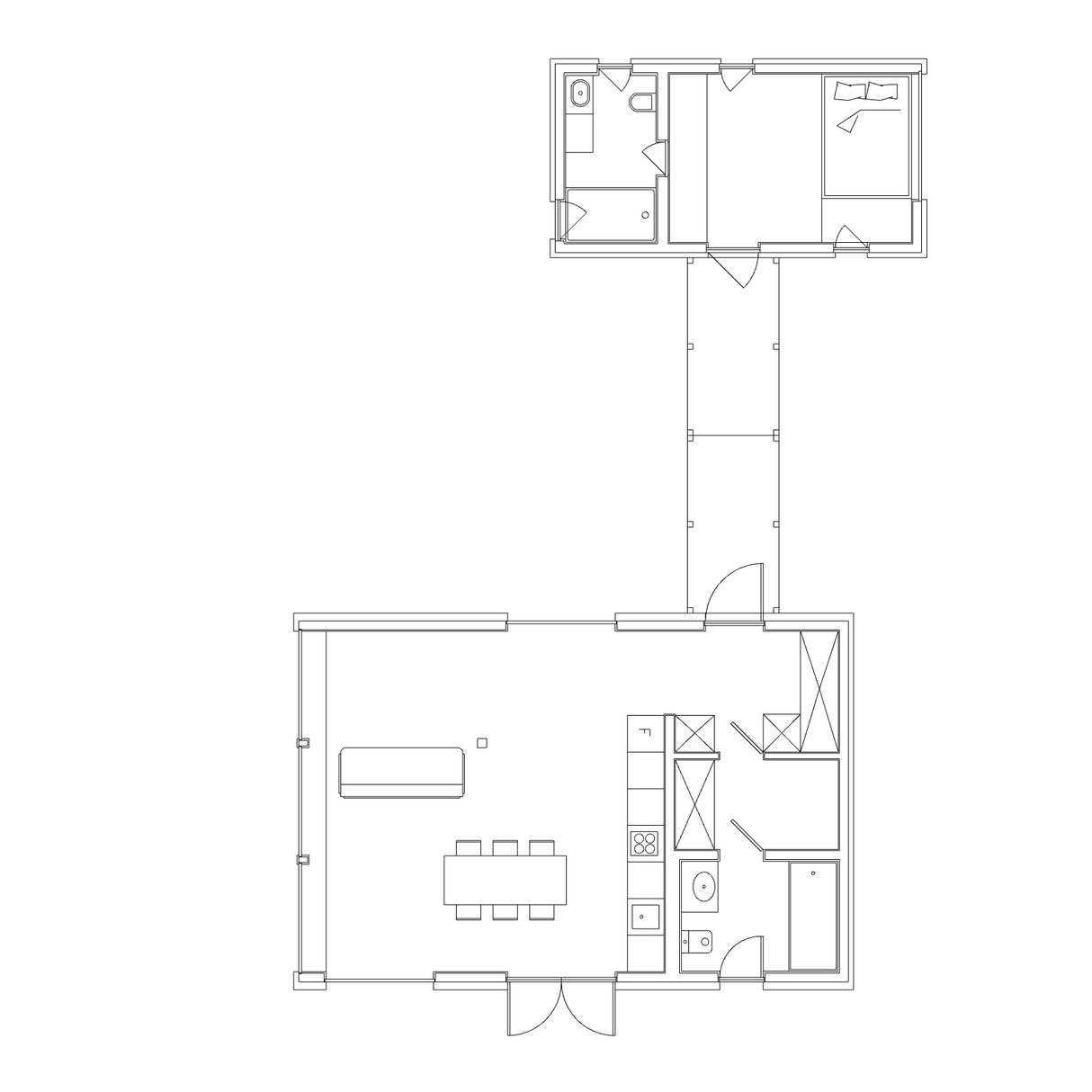 THouse 73 от ЛёАртХаус. Планировка дома 73 м2 с внешними размерами