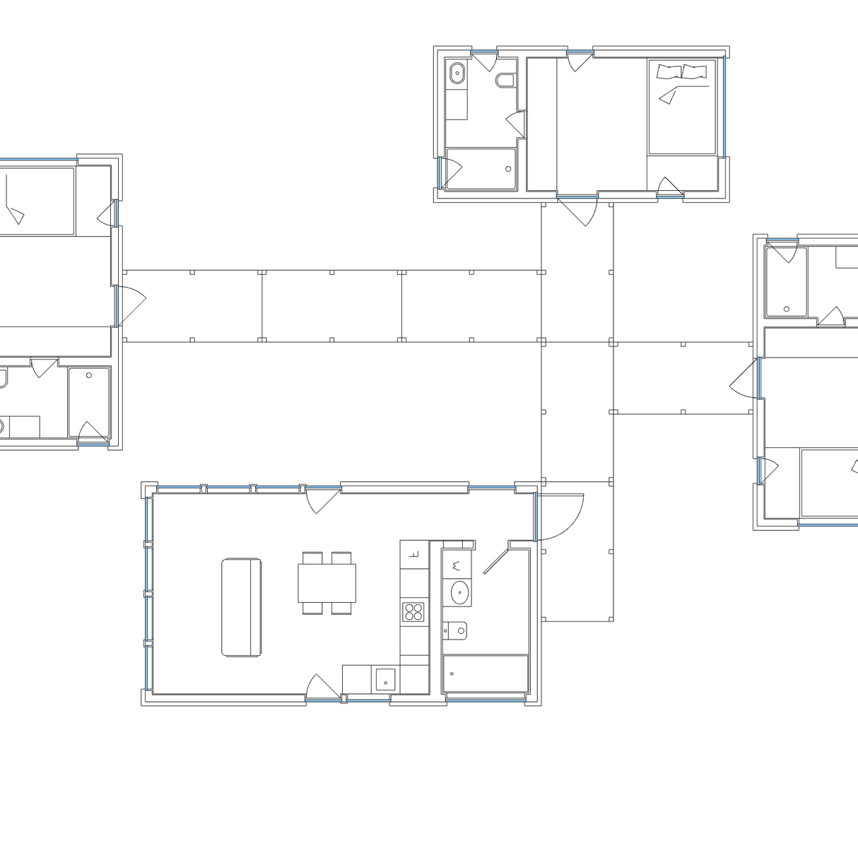 THouse 73 от ЛёАртХаус. Планировка дома 73 м2 с внутренними размерами