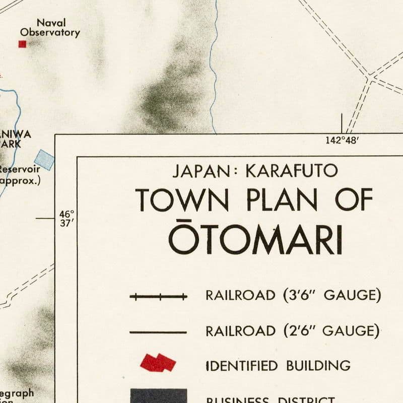 1945 Otomari map карта Корсаков