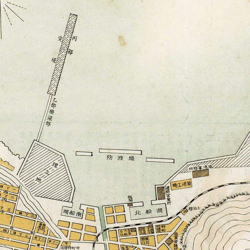 1925 Otomari map карта Корсаков