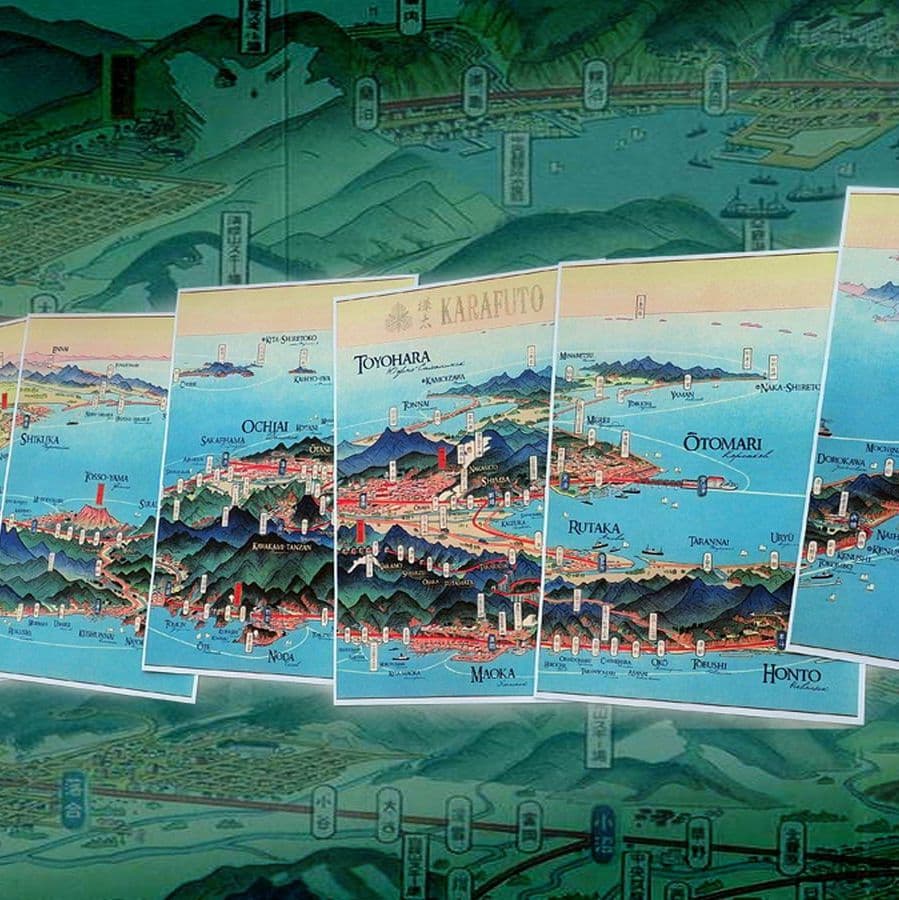 Karafuto Sakhalin map Сахалин Карафуто карта