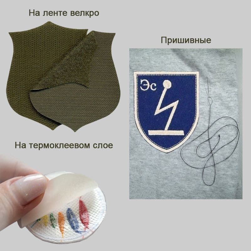Купить Типы креплений шевронов на одежду