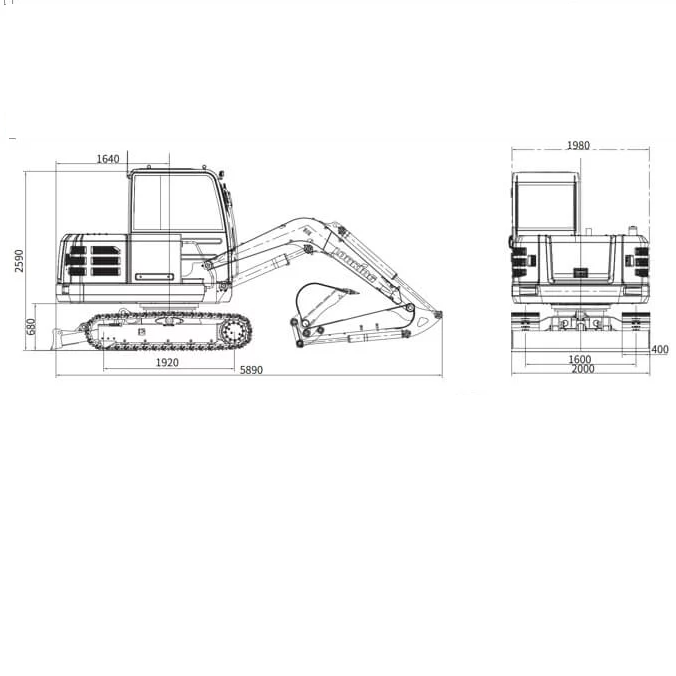 Габариты Экскаватор LONKING CDM6060