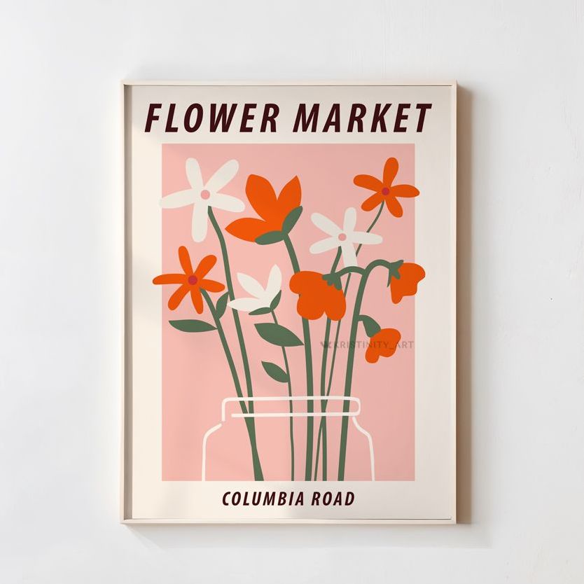 Купить абстрактный постер для дома цветы flower market columbia road