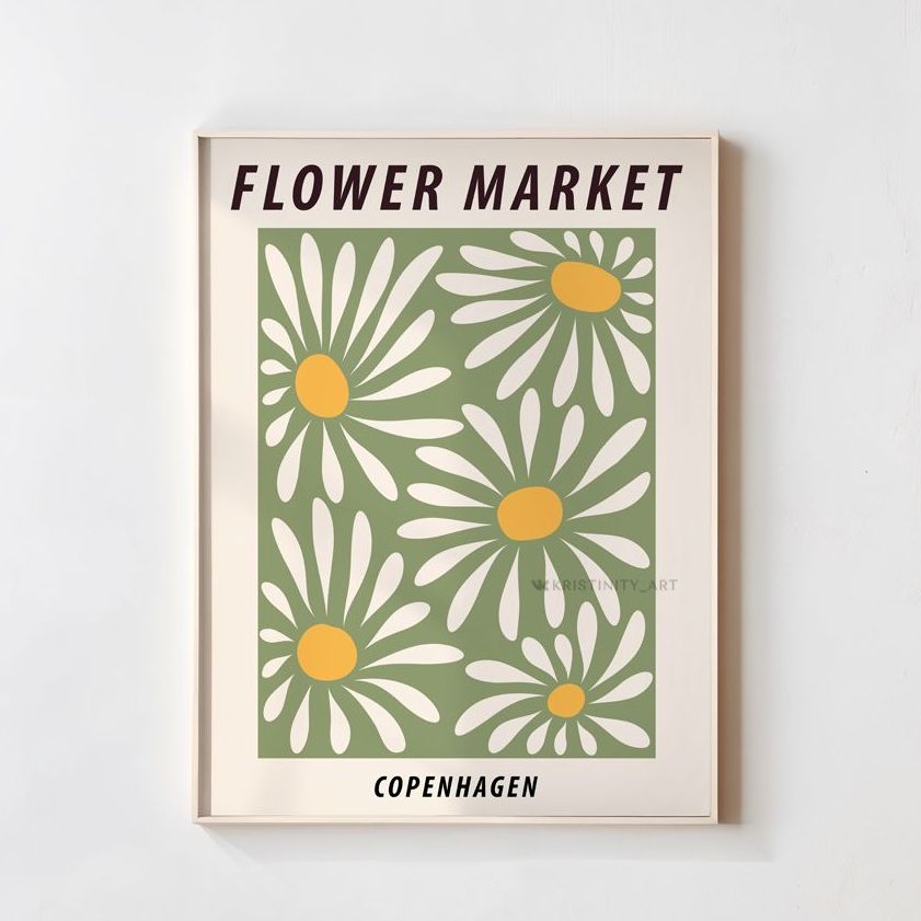 Купить популярный авторский постер цветы flower market copenhagen