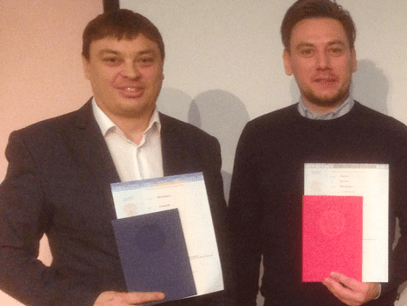 Вместе с однокурсником Русланом Алехно