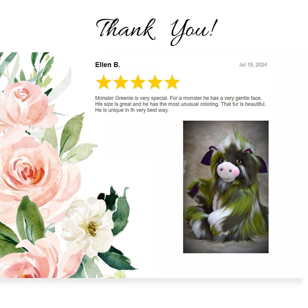 The image presents a charming thank you card that features a lovely floral design. On the left side, there are soft pink roses alongside leafy greens,