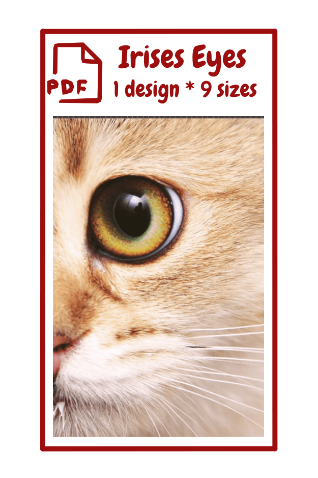 The image shows a close-up of a cat's face, focusing on its eye. The cat has a green eye with a black pupil, and its fur is a light tan color. The ima